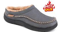 (Hot Sale) - Men's Daily Non-Slip Warm Plush Wide Toe Slip-On Loafers Slippers