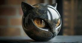 Scultura Gatto Nero che Porta Fortuna nella Tua Casa